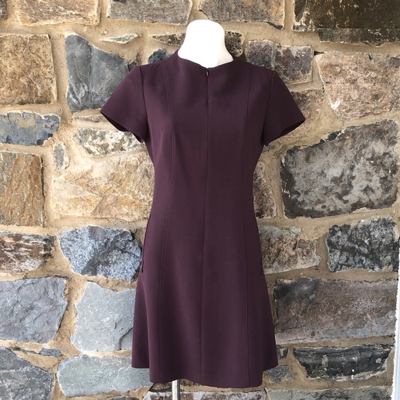 Theory Crepe Wool Burgundy Dress Size 6 - Picture 1 of 10